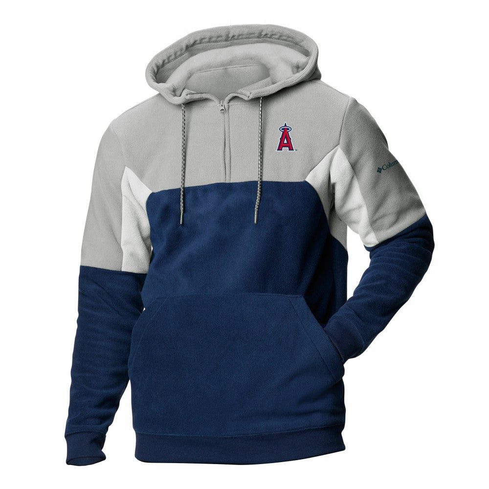 Los Angeles Angels Men's Lodge Fleece Quarter-Zip Hoodie - Navy | Columbia