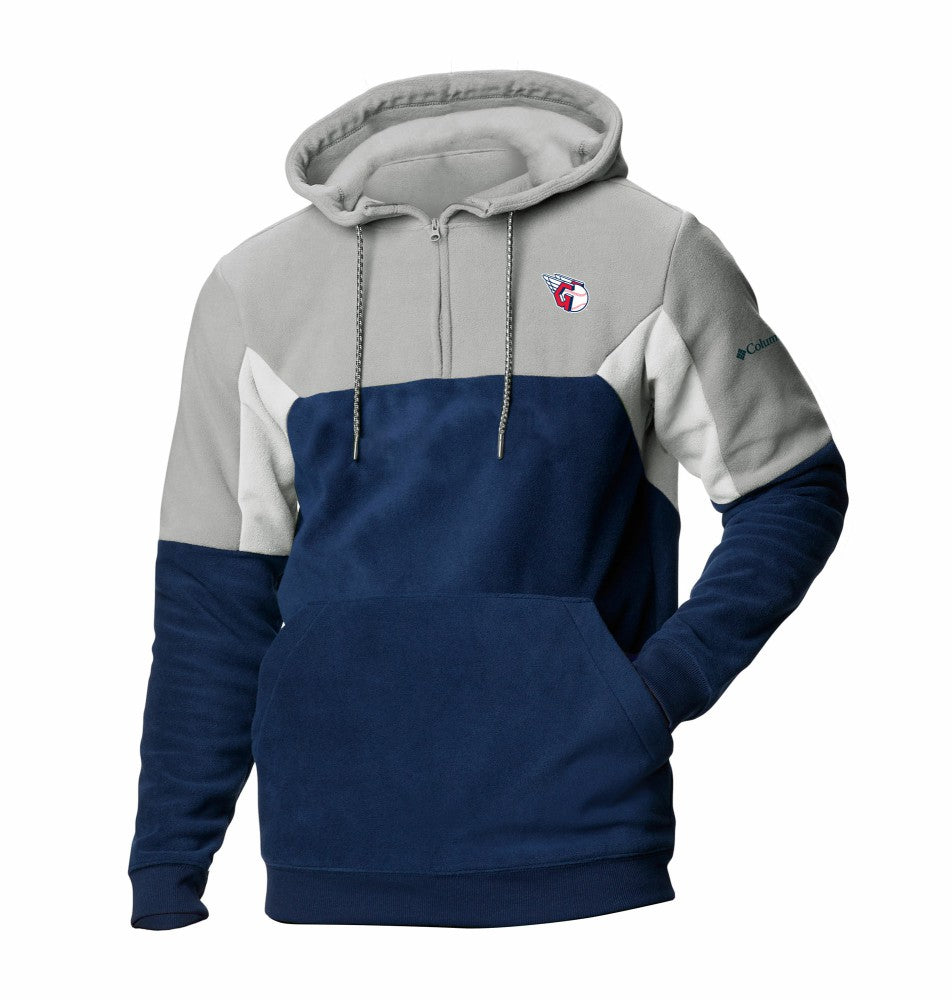 Cleveland Guardians Men's Lodge Fleece Quarter-Zip Hoodie - Navy | Columbia