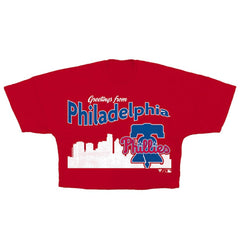 Philadelphia Phillies Women's Skyline Crop T-Shirt - Red