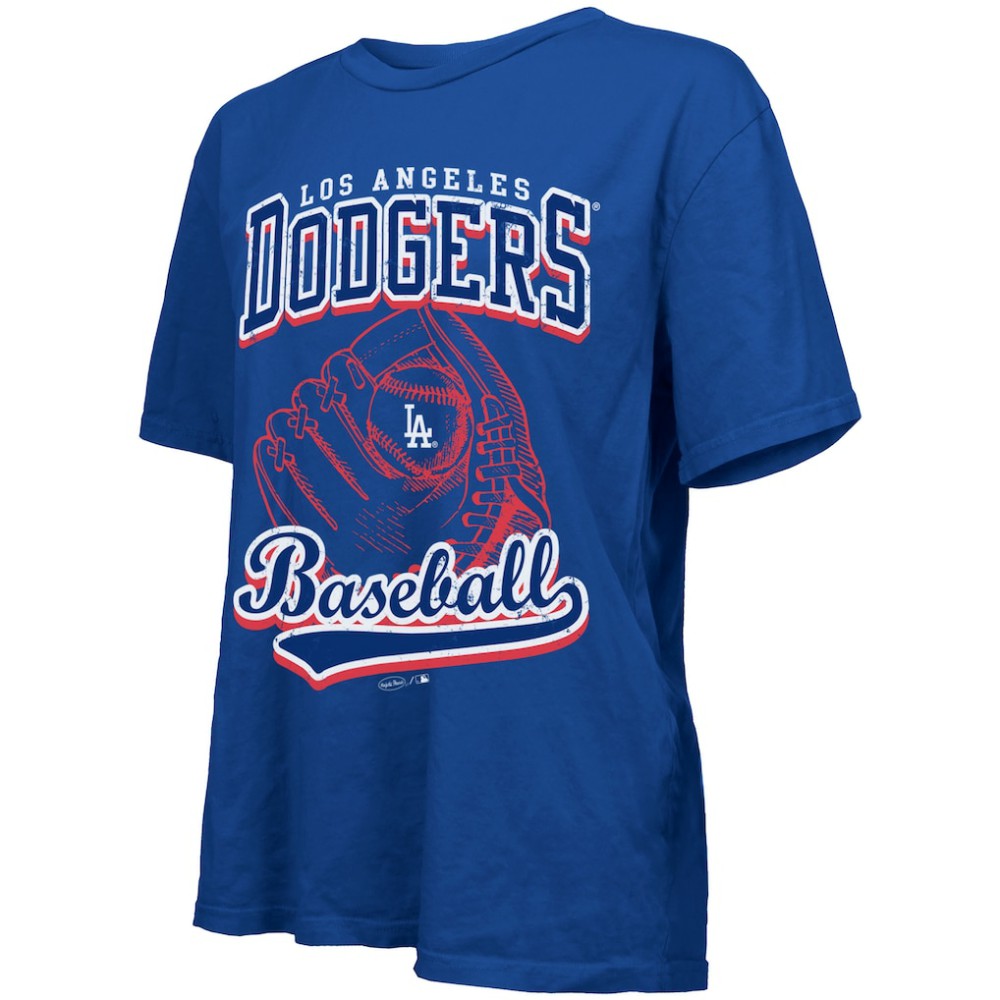 Los Angeles Dodgers Majestic Threads Women's Oversized First Base T-Shirt - Royal