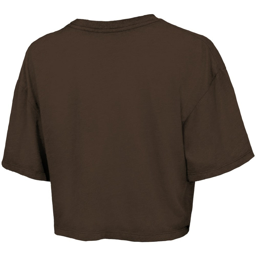 San Diego Padres Majestic Threads Women's Boxy Crop T-Shirt - Brown