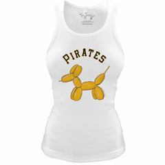 Pittsburgh Pirates Tiny Turnip Women's Fitted Balloon Dog Tri-Blend Tank Top - White