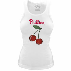 Philadelphia Phillies Tiny Turnip Women's Fitted Cherries Tri-Blend Tank Top - White