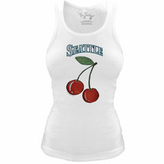 Seattle Mariners Tiny Turnip Women's Fitted Cherries Tri-Blend Tank Top - White