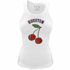 Houston Astros Tiny Turnip Women's Fitted Cherries Tri-Blend Tank Top - White
