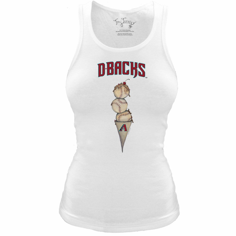 Arizona Diamondbacks Tiny Turnip Women's Fitted Triple Scoop Tri-Blend Tank Top - White