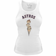 Houston Astros Tiny Turnip Women's Fitted Triple Scoop Tri-Blend Tank Top - White
