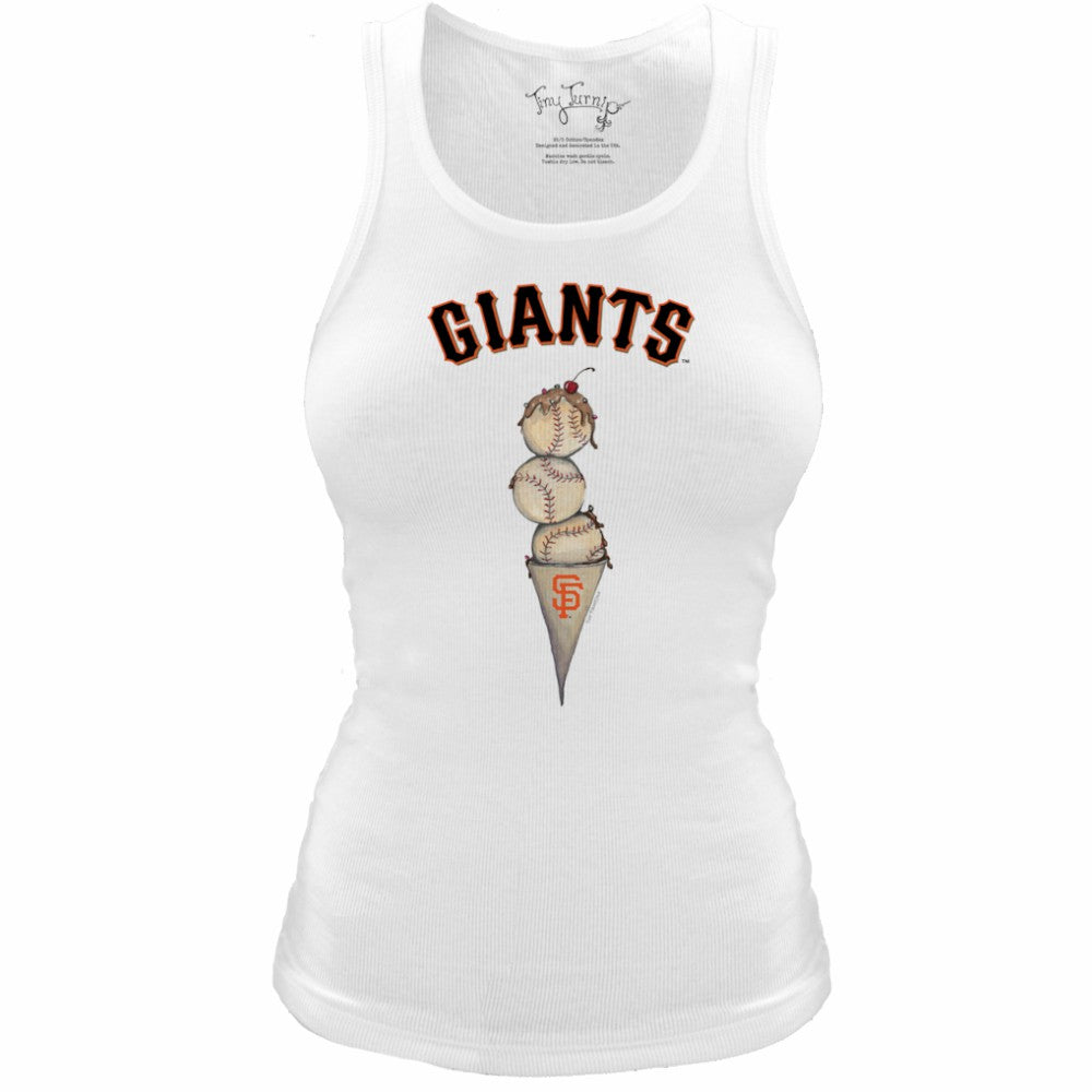 San Francisco Giants Tiny Turnip Women's Fitted Triple Scoop Tri-Blend Tank Top - White