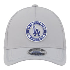 Los Angeles Dodgers Patch 39THIRTY A-Frame M-Crown Perforated Flex Hat - Gray | New Era