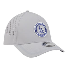 Los Angeles Dodgers Patch 39THIRTY A-Frame M-Crown Perforated Flex Hat - Gray | New Era