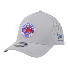Chicago Cubs Patch 39THIRTY A-Frame M-Crown Perforated Flex Hat - Gray | New Era