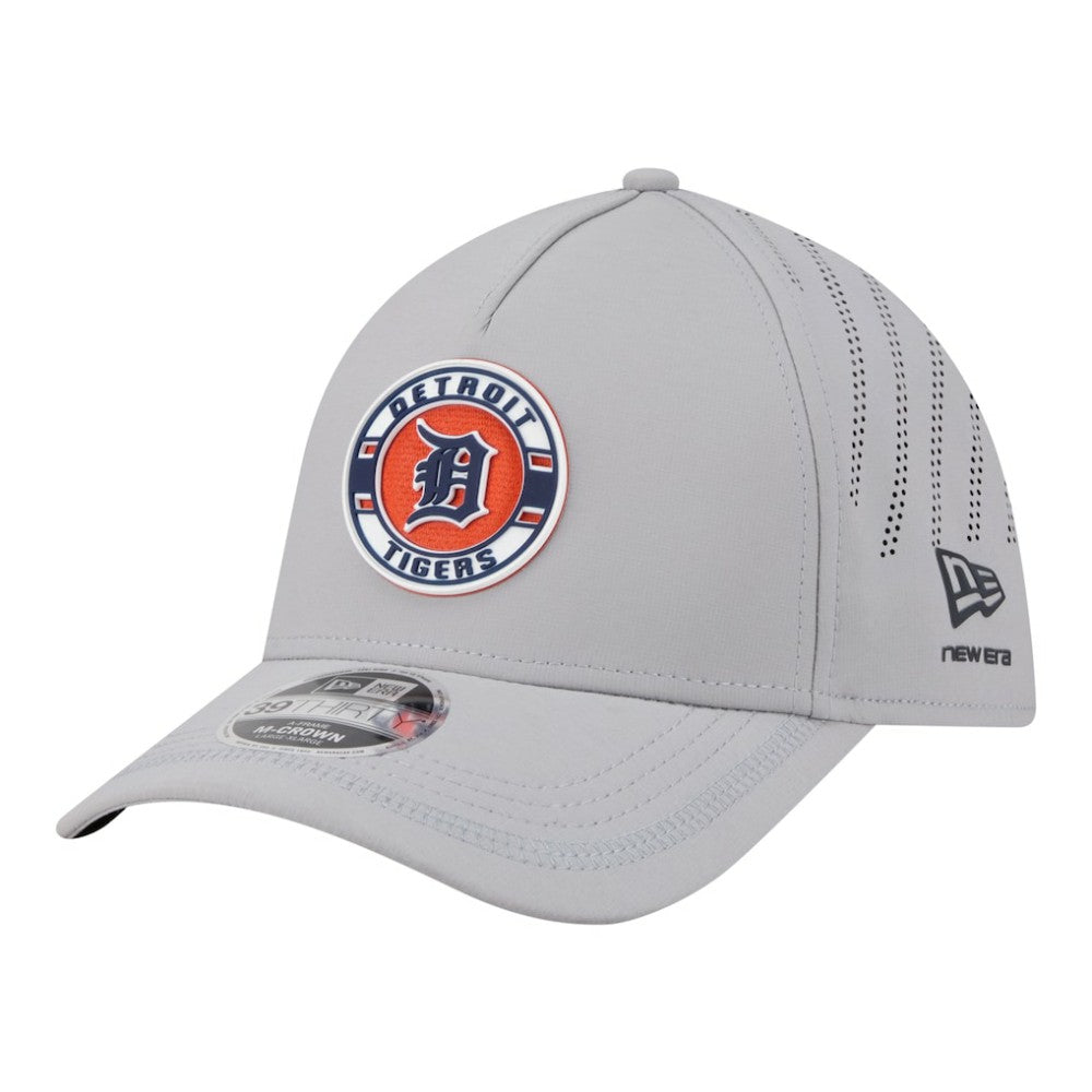 Detroit Tigers Patch 39THIRTY A-Frame M-Crown Perforated Flex Hat - Gray | New Era