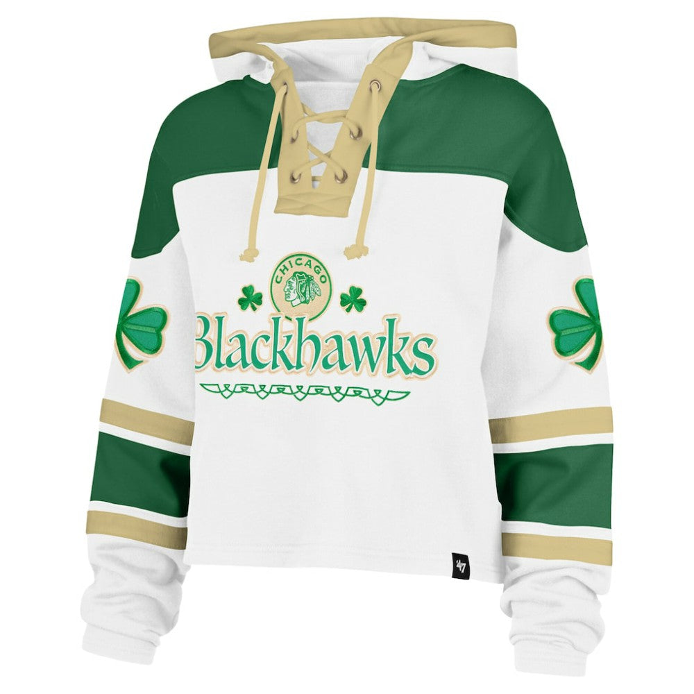 Chicago Blackhawks '47 Women's McLucky Cropped Lacer Hoodie