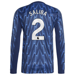 William Saliba Arsenal 2025/26 Away Replica Long Sleeve Player Jersey / Soccer For sale