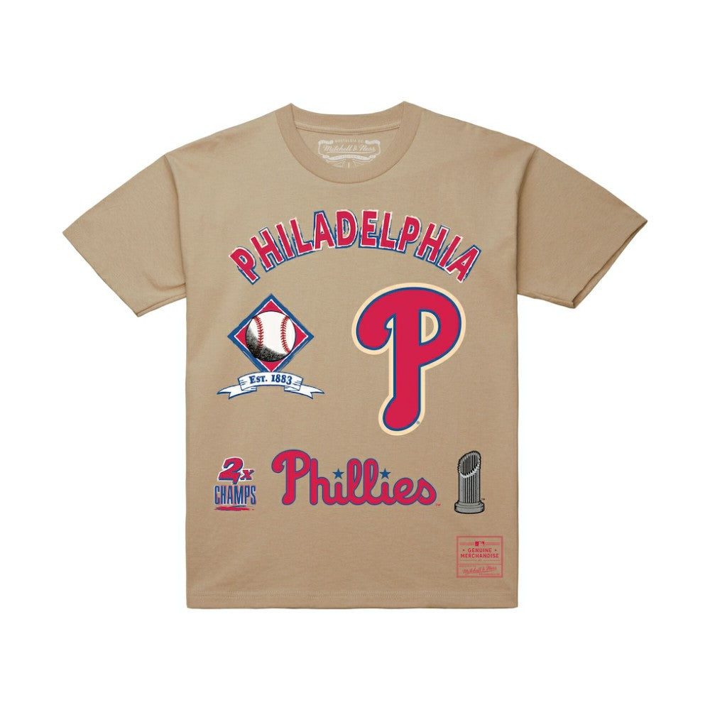 Philadelphia Phillies Legacy Defined T-Shirt - Cream | Mitchell & Ness