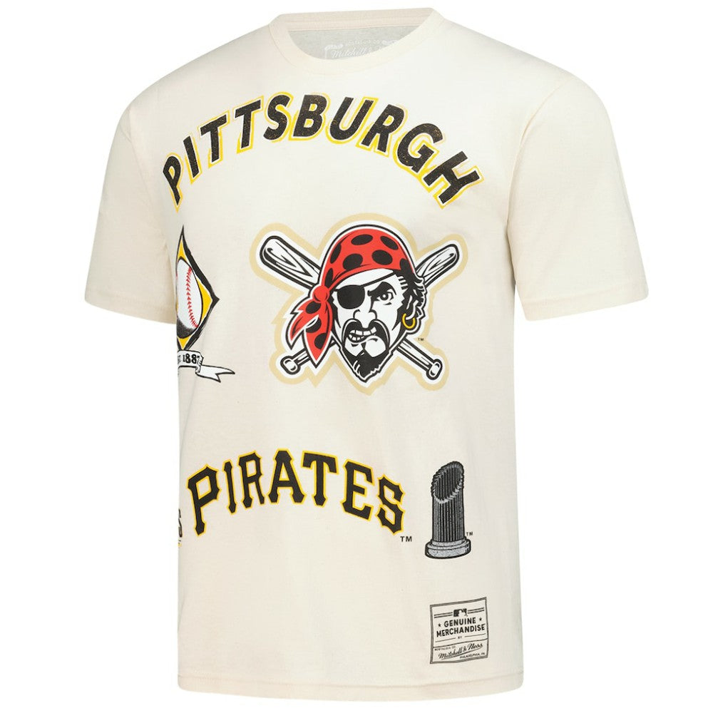 Pittsburgh Pirates Legacy Defined T-Shirt - Cream | Mitchell & Ness