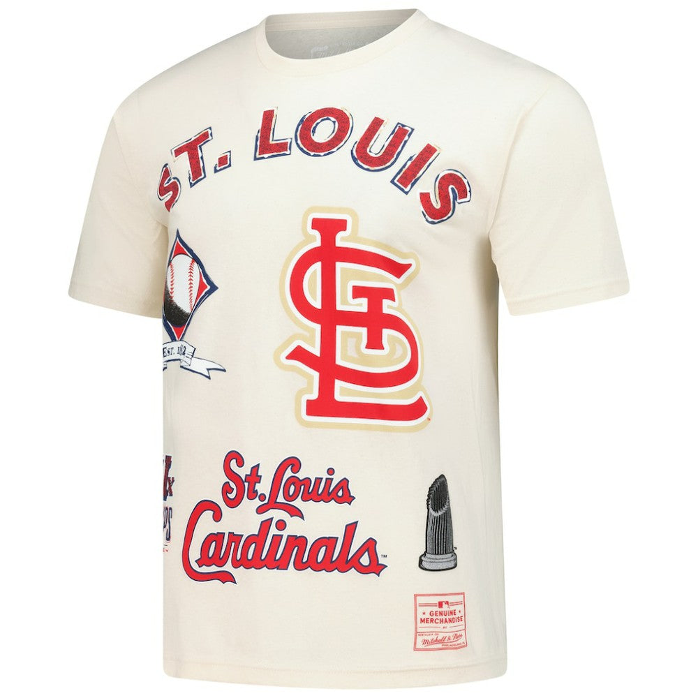 St. Louis Cardinals Legacy Defined T-Shirt - Cream | Mitchell & Ness