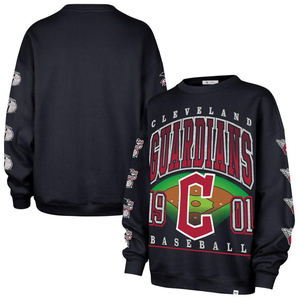 Cleveland Guardians Women's Trendy Team Go Big Oversized Sweatshirt - Navy | 47 brand
