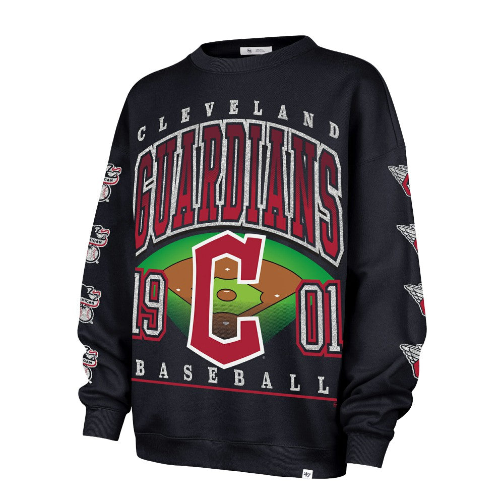 Cleveland Guardians Women's Trendy Team Go Big Oversized Sweatshirt - Navy | 47 brand