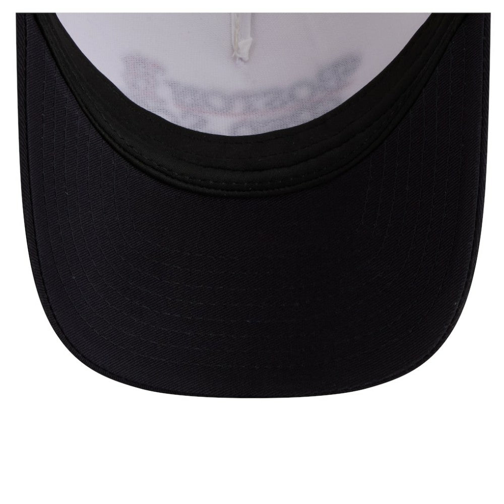 Boston Red Sox Women's Retro 9FORTY M-Crown A-Frame Trucker Adjustable Hat - Light Beige/Navy | New Era