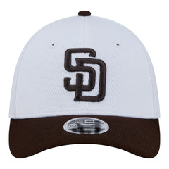 San Diego Padres Youth Baseball 39THIRTY M-Crown Flex Hat - White/Brown | New Era