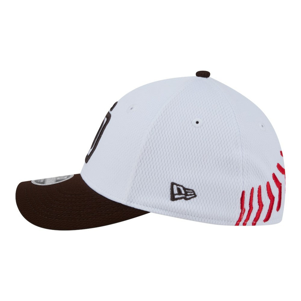 San Diego Padres Youth Baseball 39THIRTY M-Crown Flex Hat - White/Brown | New Era