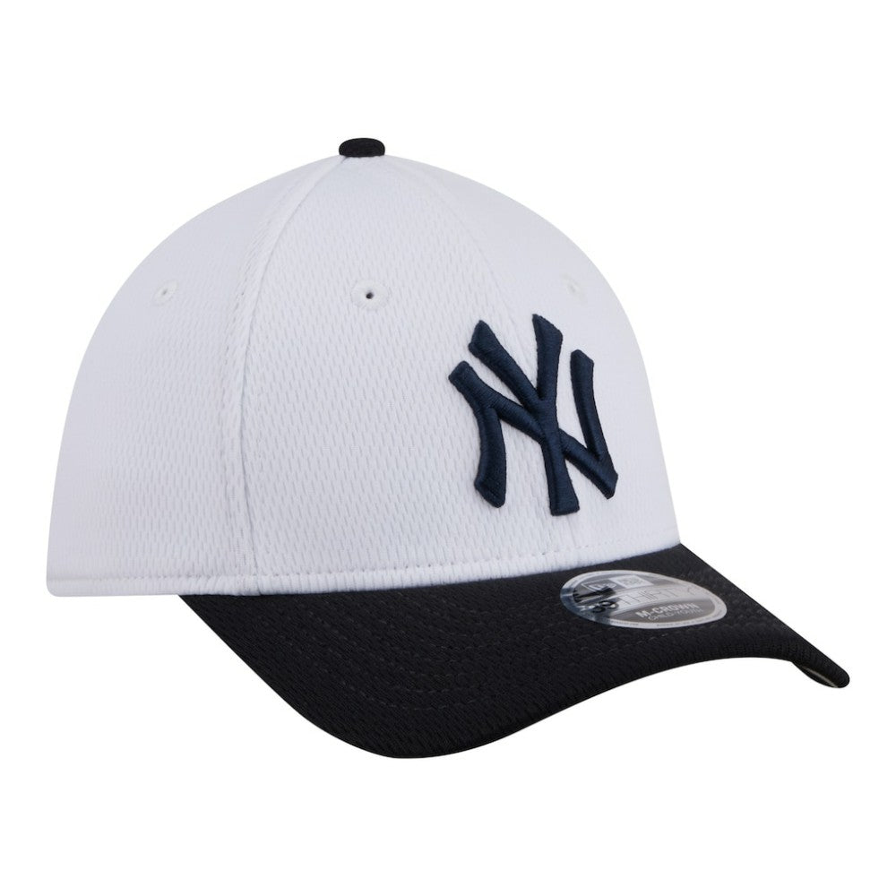 New York Yankees Youth Baseball 39THIRTY M-Crown Flex Hat - White/Navy | New Era