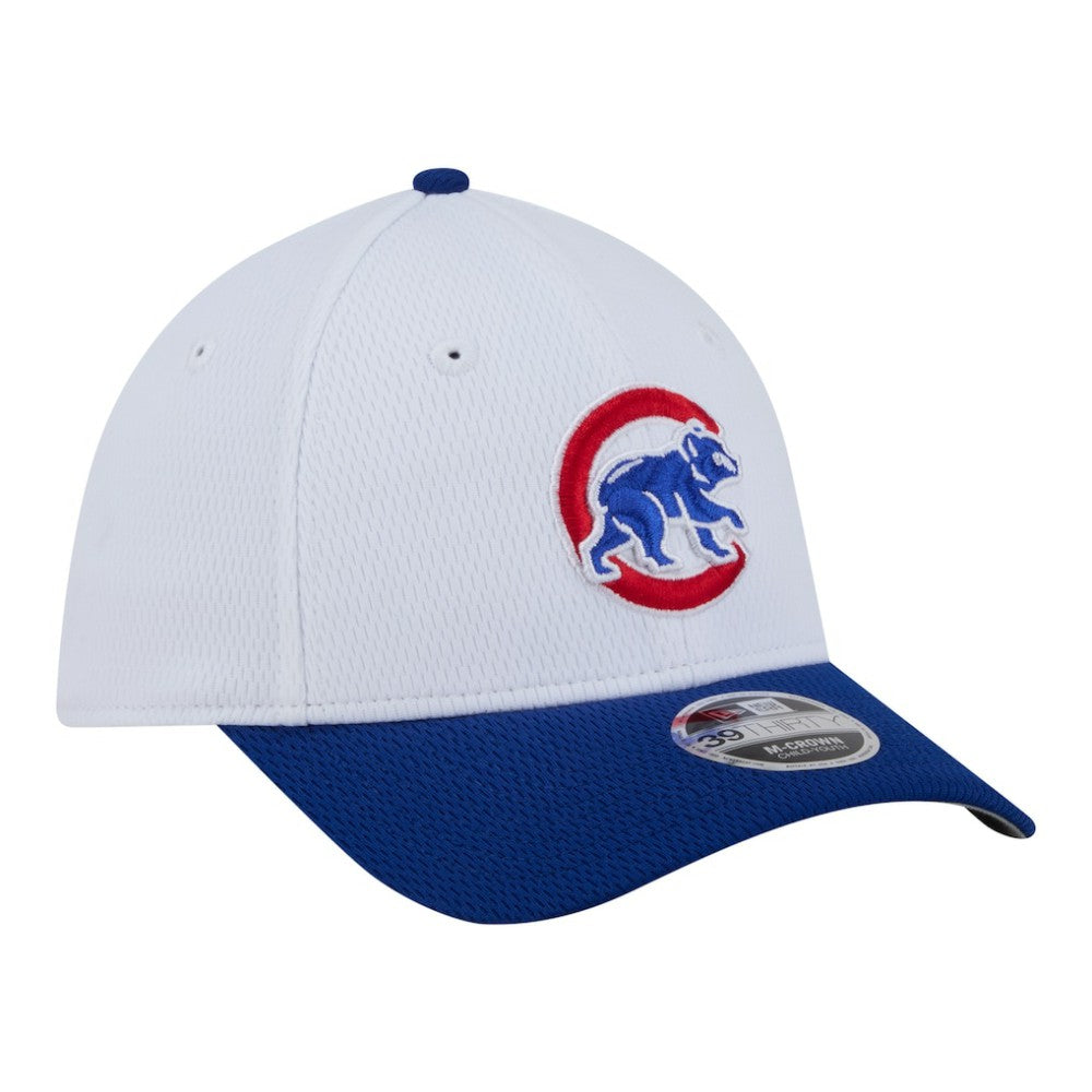 Chicago Cubs Youth Baseball 39THIRTY M-Crown Flex Hat - White/Royal | New Era
