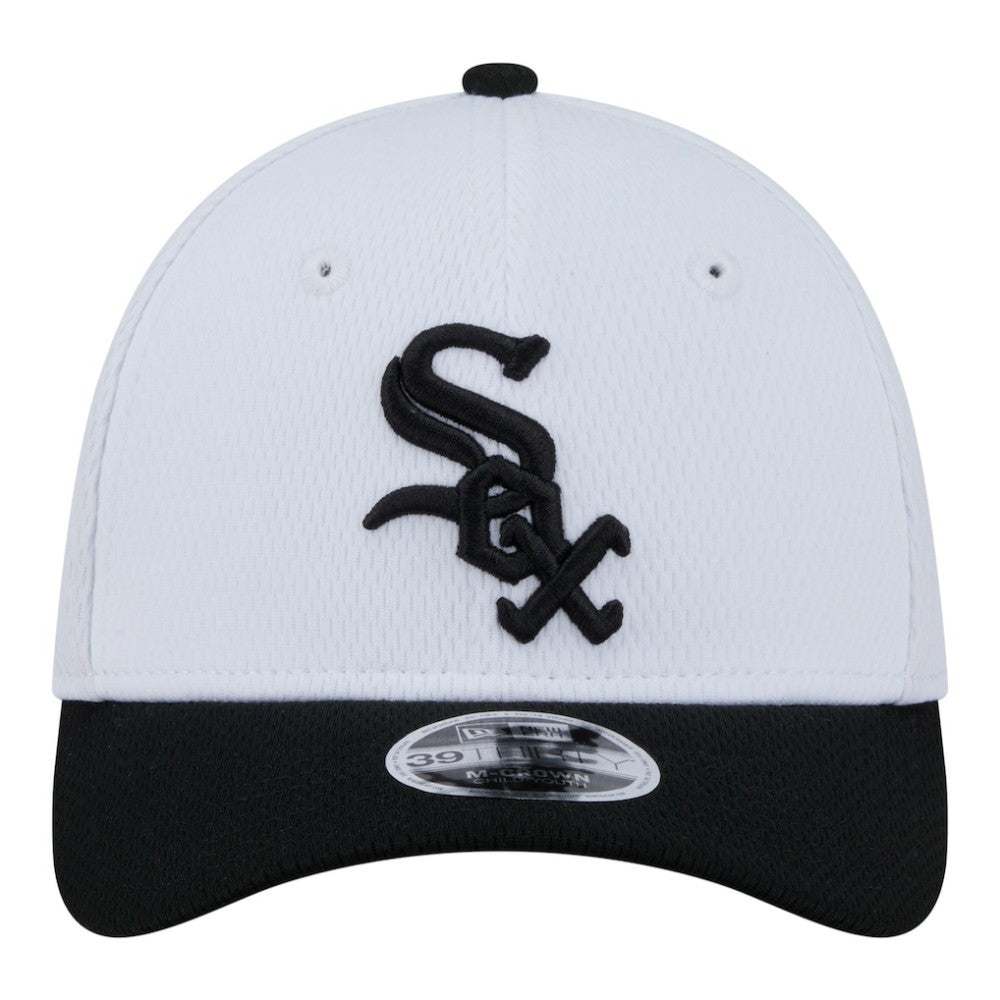 Chicago White Sox Youth Baseball 39THIRTY M-Crown Flex Hat - White/Black | New Era