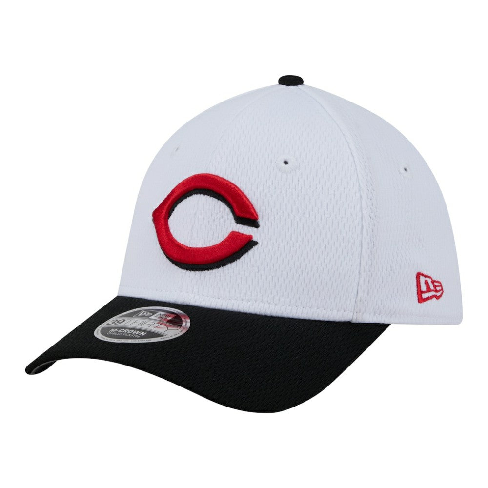 Cincinnati Reds Youth Baseball 39THIRTY M-Crown Flex Hat - White/Red | New Era