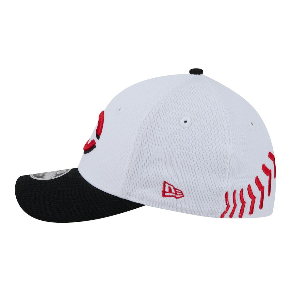 Cincinnati Reds Youth Baseball 39THIRTY M-Crown Flex Hat - White/Red | New Era