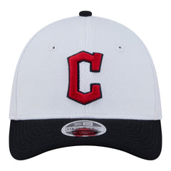 Cleveland Guardians Youth Baseball 39THIRTY M-Crown Flex Hat - White/Navy | New Era