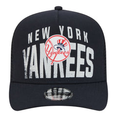 New York Yankees Youth Logo Fade A-Frame 9FIFTY Snapback Hat - Navy | New Era