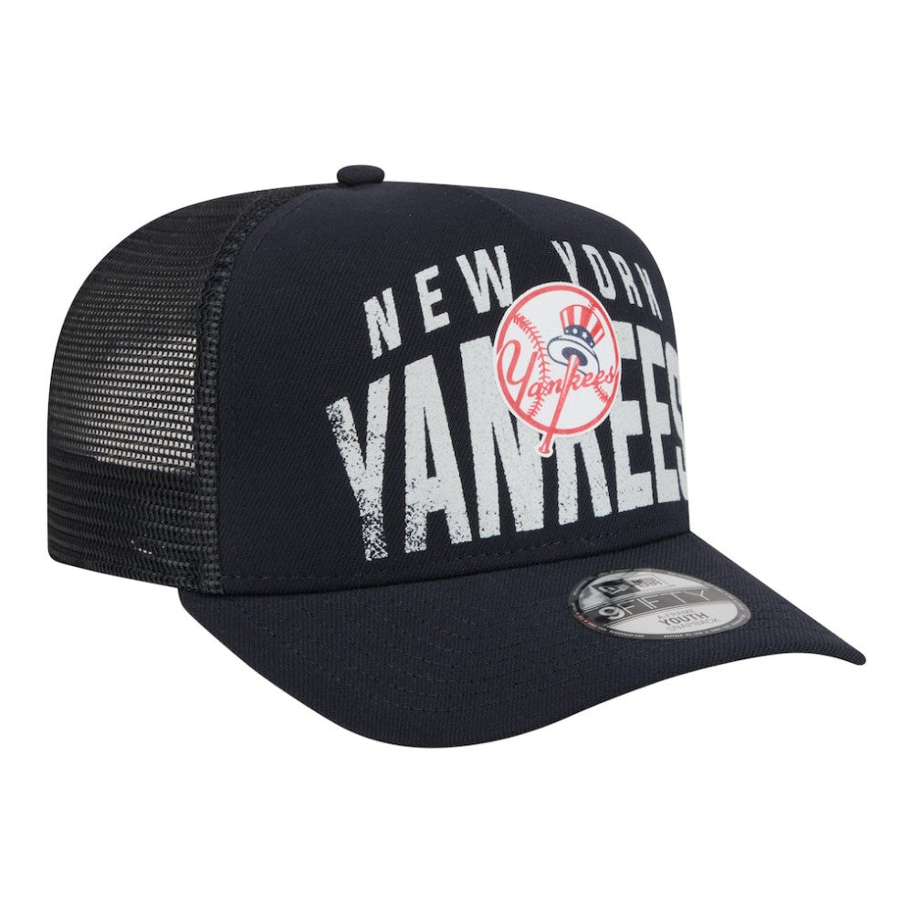 New York Yankees Youth Logo Fade A-Frame 9FIFTY Snapback Hat - Navy | New Era