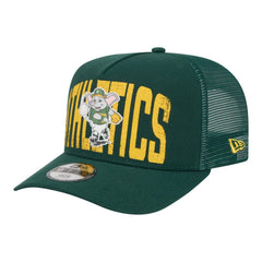 Athletics Youth Logo Fade A-Frame 9FIFTY Snapback Hat - Green | New Era
