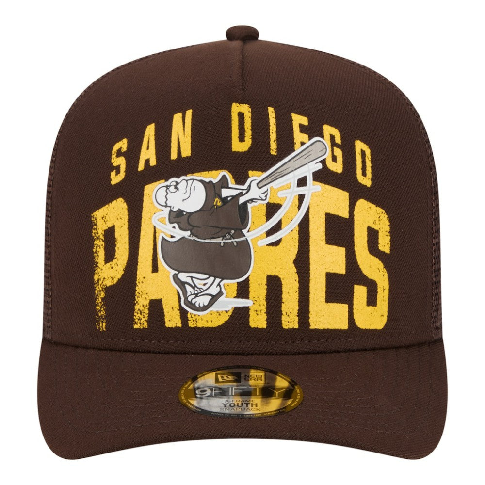 San Diego Padres Youth Logo Fade A-Frame 9FIFTY Snapback Hat - Brown | New Era