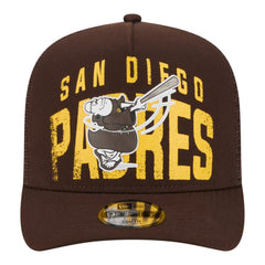 San Diego Padres Youth Logo Fade A-Frame 9FIFTY Snapback Hat - Brown | New Era