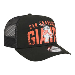 San Francisco Giants Youth Logo Fade A-Frame 9FIFTY Snapback Hat - Black | New Era