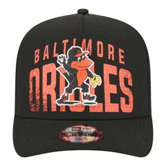 Baltimore Orioles Youth Logo Fade A-Frame 9FIFTY Snapback Hat - Black | New Era