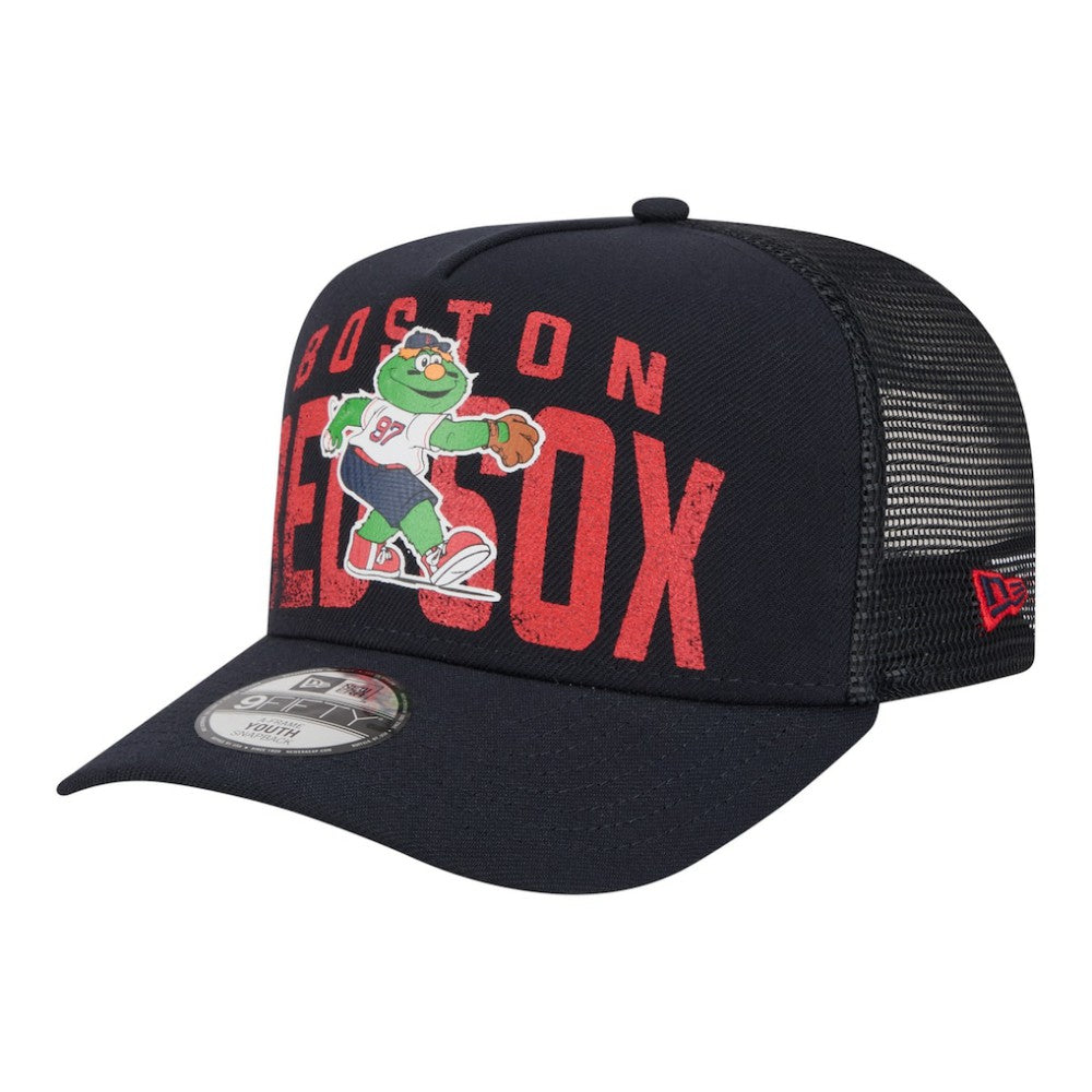 Boston Red Sox Youth Logo Fade A-Frame 9FIFTY Snapback Hat - Navy | New Era