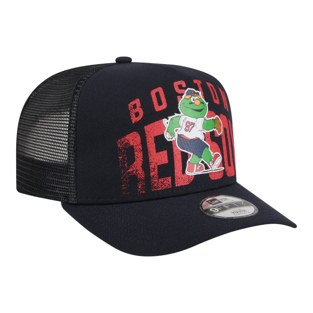 Boston Red Sox Youth Logo Fade A-Frame 9FIFTY Snapback Hat - Navy | New Era