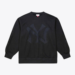 New York Yankees Phantom Fleece Crewneck Sweatshirt - Black | Mitchell & Ness