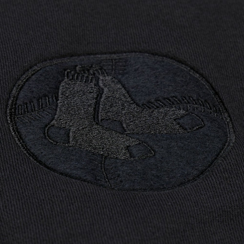 Boston Red Sox Phantom Fleece Crewneck Sweatshirt - Black | Mitchell & Ness