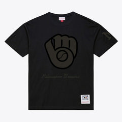 Milwaukee Brewers Cooperstown Collection Phantom T-Shirt - Black | Mitchell & Ness
