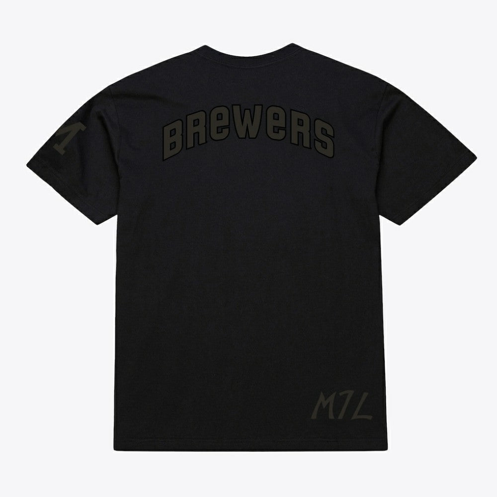 Milwaukee Brewers Cooperstown Collection Phantom T-Shirt - Black | Mitchell & Ness