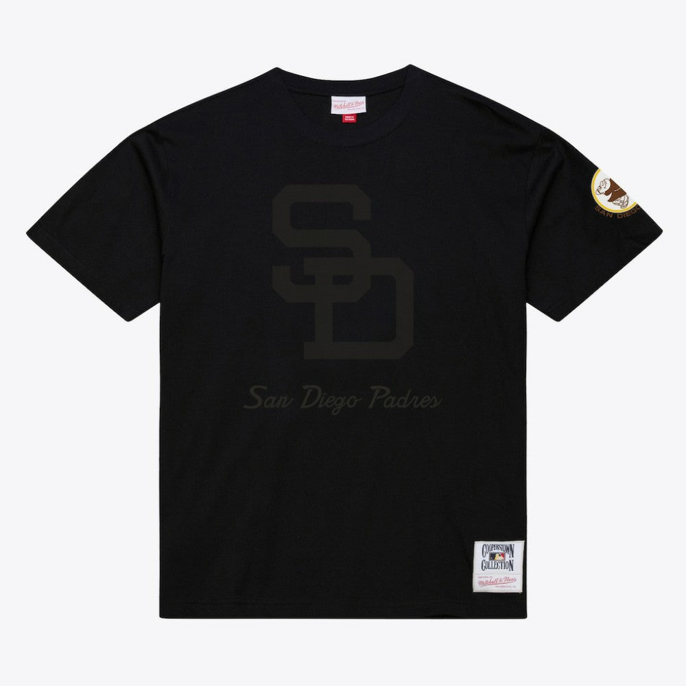 San Diego Padres Cooperstown Collection Phantom T-Shirt - Black | Mitchell & Ness