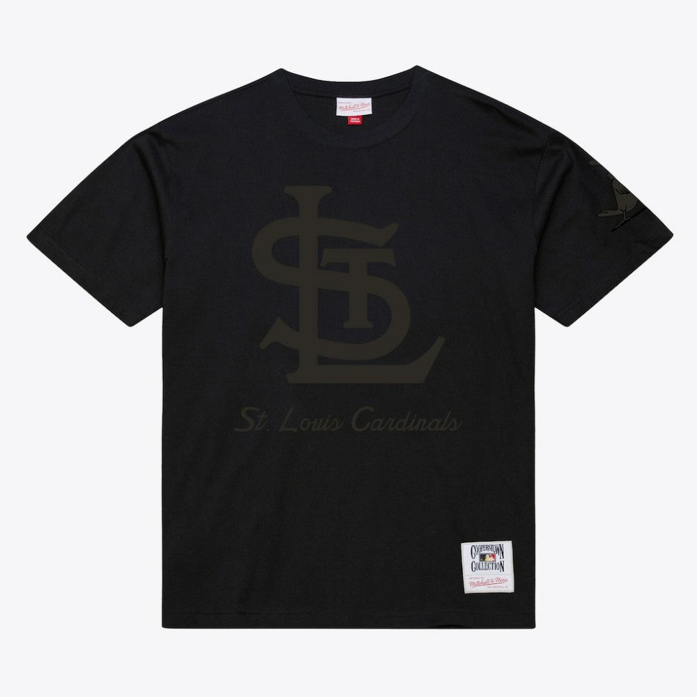St. Louis Cardinals Cooperstown Collection Phantom T-Shirt - Black | Mitchell & Ness