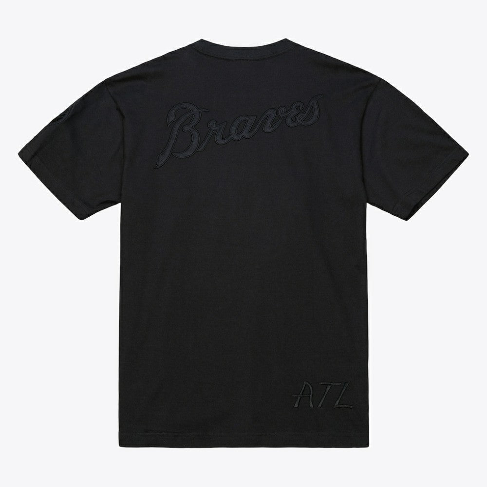 Atlanta Braves Cooperstown Collection Phantom T-Shirt - Black | Mitchell & Ness
