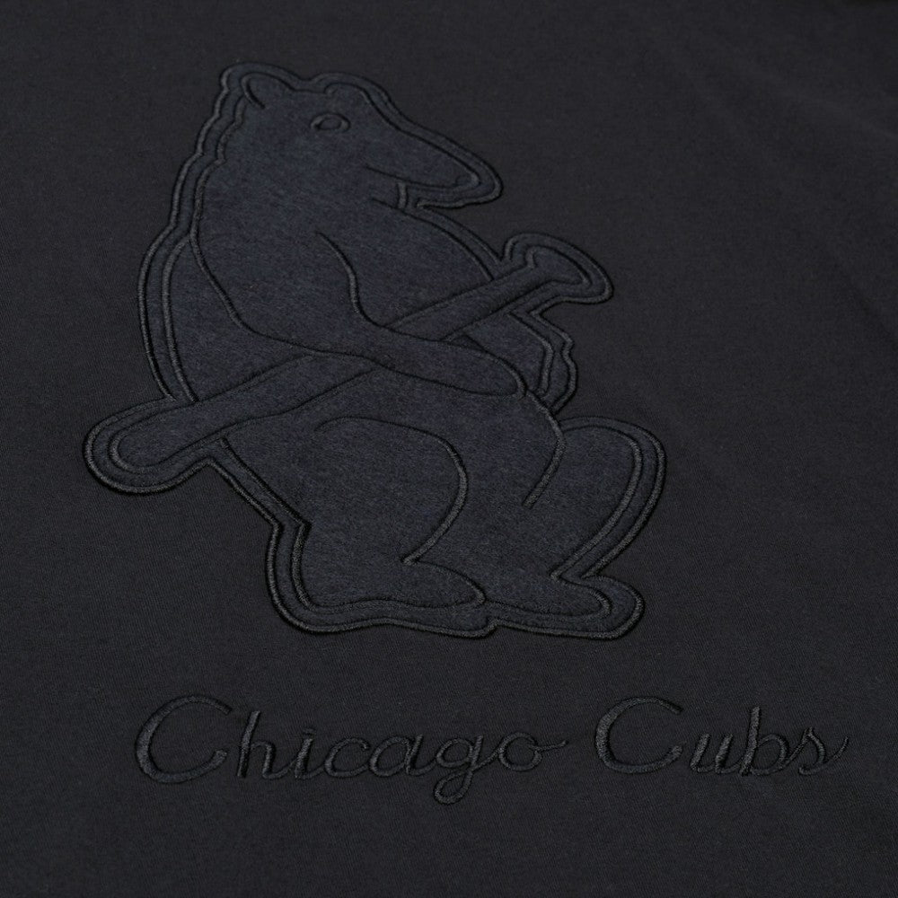 Chicago Cubs Cooperstown Collection Phantom T-Shirt - Black | Mitchell & Ness