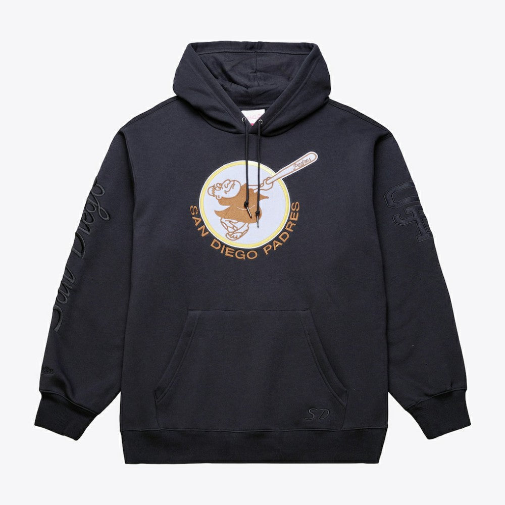 San Diego Padres Phantom Fleece Hoodie - Black | Mitchell & Ness